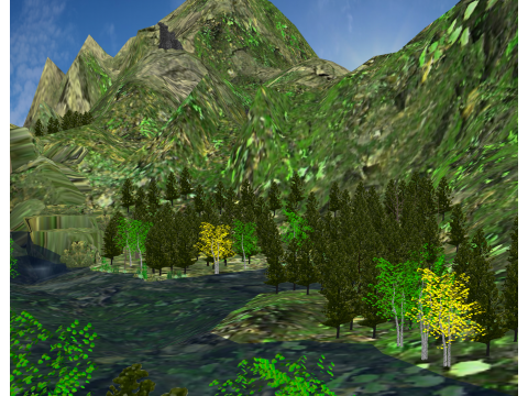 Гірський хребет Долини Гірський хребет Долина Ріверсайд Пейзаж Sketchup Модель 3D Модель