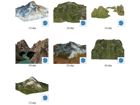 山脉和山顶 SU 模型 3D 模型