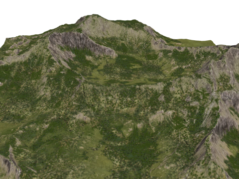 पर्वत श्रृंखला और पीक एसयू मॉडल 3D मॉडल
