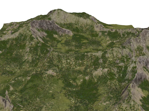 Mountain Range and Peak SU Model 3D Model