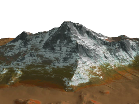 Mountain Range and Peak SU Model 3D Model