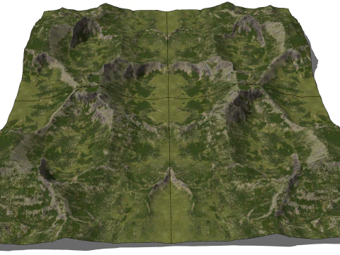 Mountain Range and Peak SU Model 3D Model