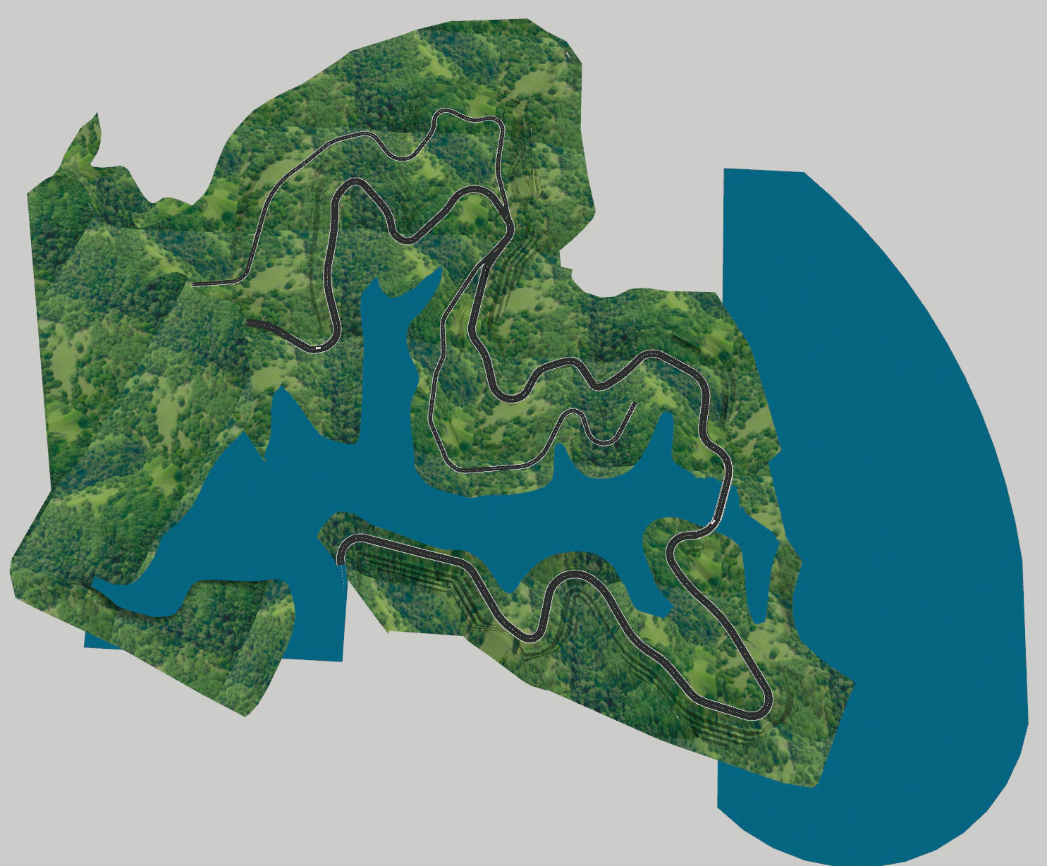 Deep valley low mountain and hilly landform SketchUp model 3D Model .c4d .max .obj .3ds .fbx .stl .blend