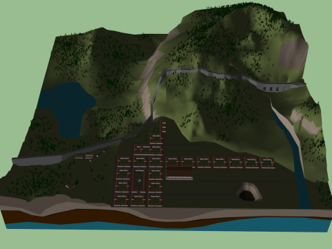 फोर्ट्रेस सिटी पीक टेंट हॉट एयर बैलून स्नो माउंटेन आउटडोर एसयू मॉडल 3D मॉडल