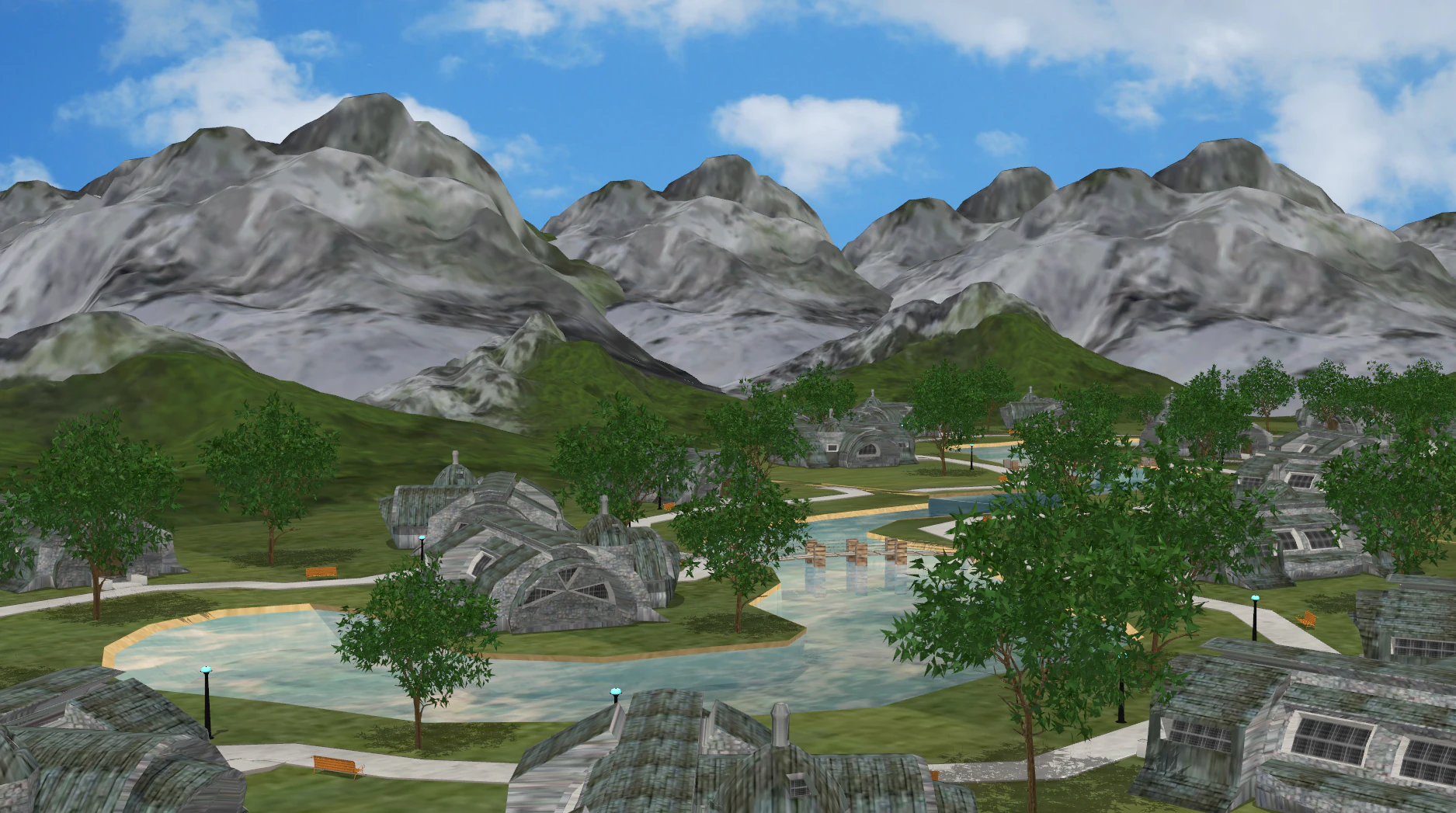 Modern Landscape Taishan Body SU Model 3D Model .c4d .max .obj .3ds .fbx .stl .blend 