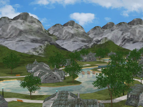 Modern Landscape Taishan Body SU Model 3D Model