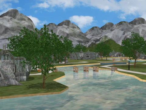 Modern Landscape Taishan Body SU Model 3D Model