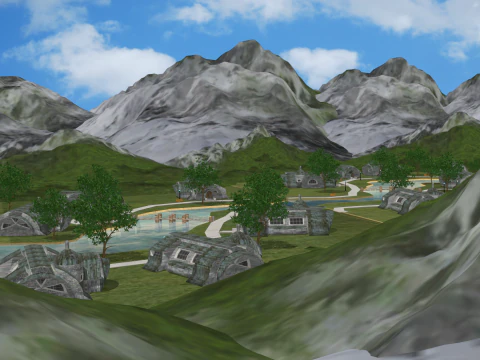 Modern Landscape Taishan Body SU Model 3D Model
