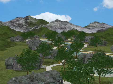 Modern Landscape Taishan Body SU Model 3D Model