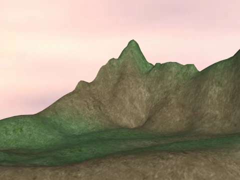 Modern rockery landscape mountain SU model 3D Model