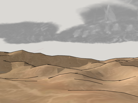 Berge, Hügel, Hochebenen, Ebenen, Hügel, Bäche, SketchUp-Modell 3D Modell