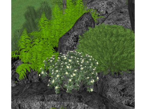 Ekologiczny krajobraz schodów przeplatany naturalnymi kamieniami i zielonymi roślinami SketchUp mod Model 3D