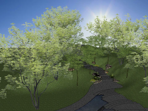 Ecological Slope Landscape SketchUp Model 3D Model