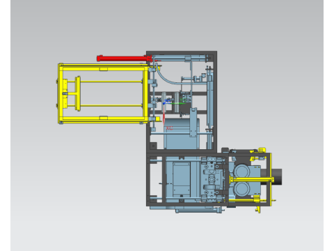 Projekt automatycznej maszyny pakującej folię zewnętrzną do wiader z farbą UG 3D Model 3D