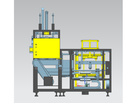 Projekt automatycznej maszyny pakującej folię zewnętrzną do wiader z farbą UG 3D Model 3D