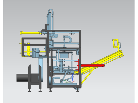 Projekt automatycznej maszyny pakującej folię zewnętrzną do wiader z farbą UG 3D Model 3D