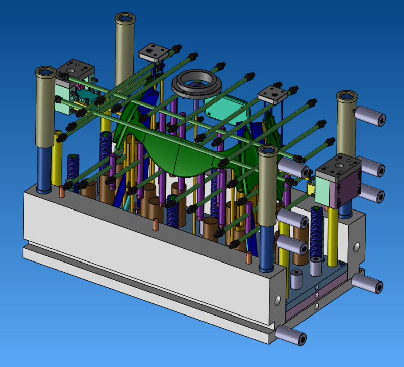 汽车前保险杠车身模具UG步骤设计 3D 模型 .c4d .max .obj .3ds .fbx .stl .blend
