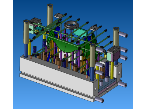 汽车前保险杠车身模具UG步骤设计 3D 模型