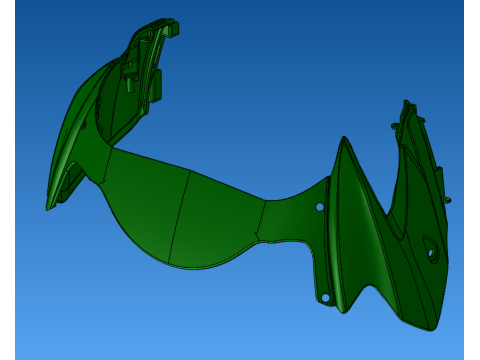 自動車フロントバンパーボディ金型設計UGステップ 3Dモデル