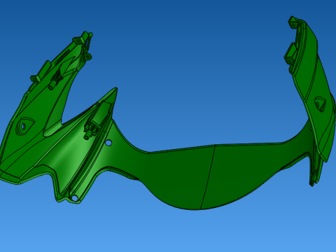 自動車フロントバンパーボディ金型設計UGステップ 3Dモデル