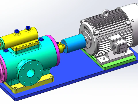 Tiga pompa ulir SolidWorks 3D Model 3D