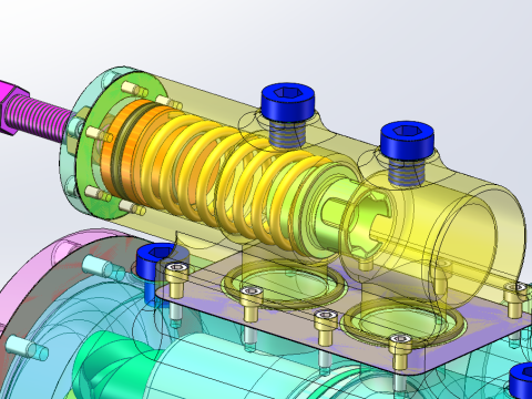 Three screw pump SolidWorks 3D 3D Model
