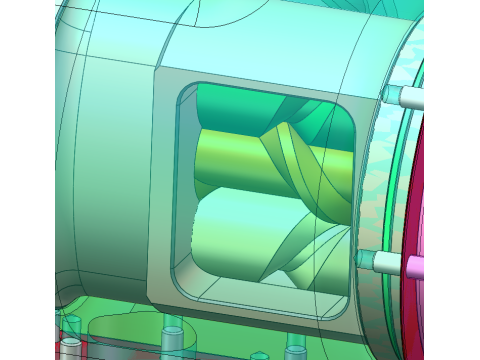 Three screw pump SolidWorks 3D 3D Model