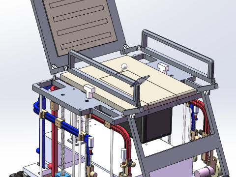 장애인 기립 및 재활 보행을 위한 지능형 휠체어 구조 설계 SW 3D 3D 모델