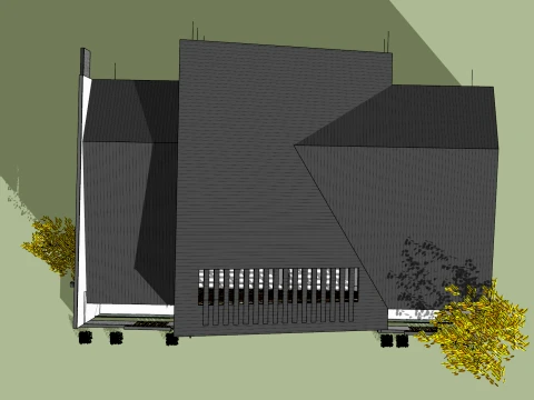 Slope roof row homestay villa SU model 3D Model