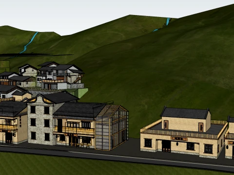 SU model for mountain rural tourism homestay clusters 3D Model
