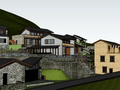 SU model for mountain rural tourism homestay clusters 3D Model