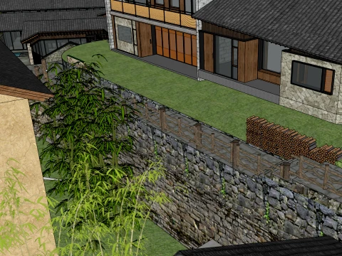 SU model for mountain rural tourism homestay clusters 3D Model