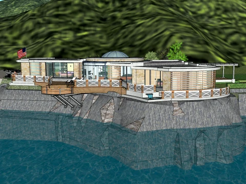 Water Arc View Villa SU Model 3D Model