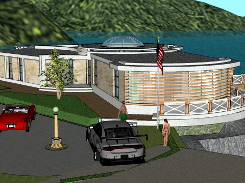 Water Arc View Villa SU Model 3D Model