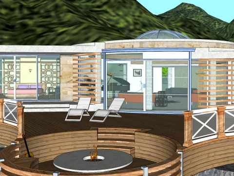 Water Arc View Villa SU Model 3D Model