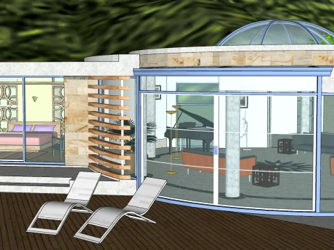 Water Arc View Villa SU Model 3D Model