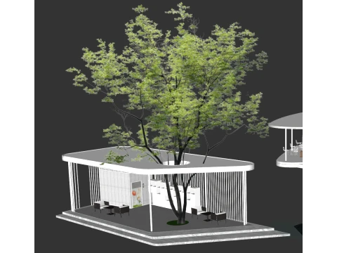 Modern corridor shaped landscape corridor leisure landscape pavilion landscape structure square land 3D Model