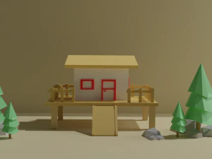 Casa al mare 3d lowpoly Modello 3D