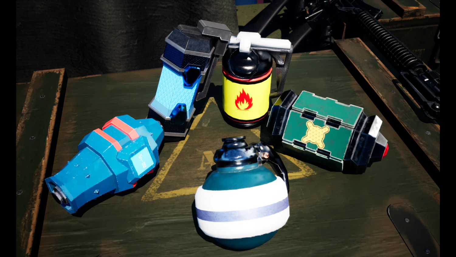Sci-Fi Grenades Pack Low-poly 3D Model .c4d .max .obj .3ds .fbx .stl .blend 