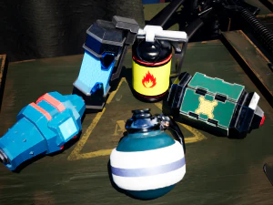 Pacote de granadas de ficção científica Low-poly Modelo 3D