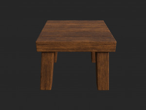 Wooden stool 3D Model