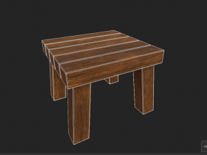 Wooden stool 3D Model