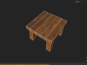 Wooden stool 3D Model