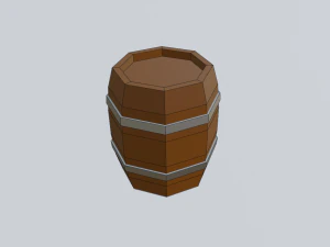 barril livre low-poly Modelo 3D
