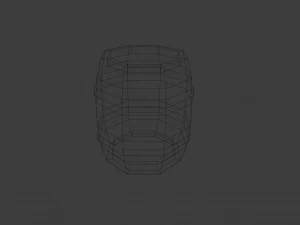 barril livre low-poly Modelo 3D