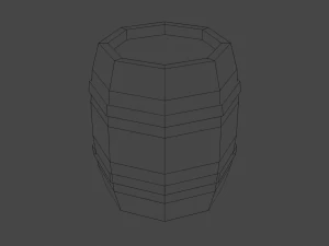 barril livre low-poly Modelo 3D