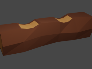 low-poly log bench 3D-Modell
