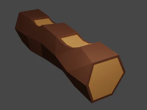 लो-पॉली लॉग बेंच 3D मॉडल