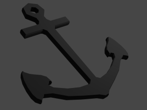 low-poly anchor 3Dモデル