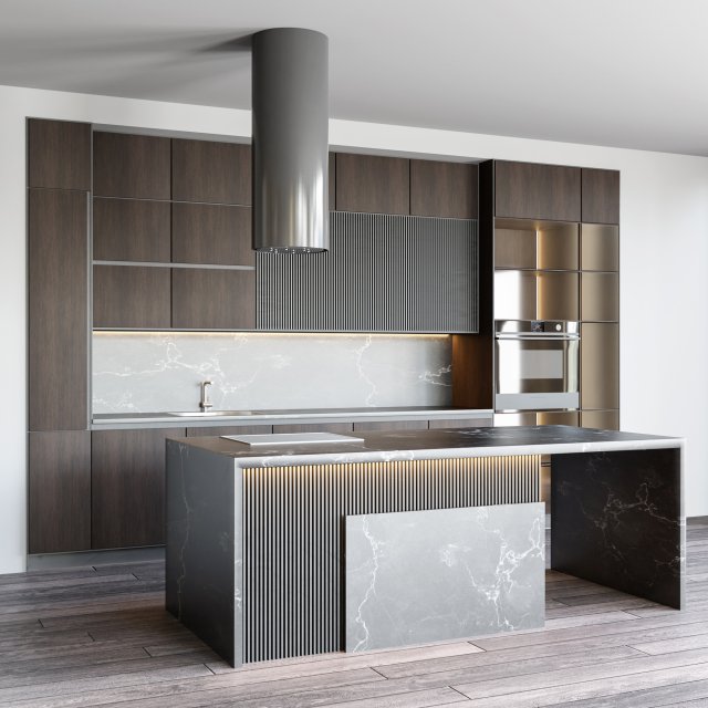 modern kitchen 1 3D Modell .c4d .max .obj .3ds .fbx .stl .blend
